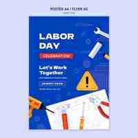 Free PSD labor day poster template design