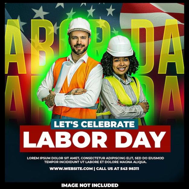 Free PSD labor day social media template