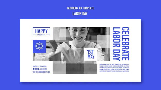 Free PSD labor day template  design