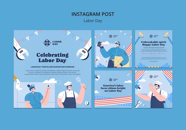 Free PSD labor day template design