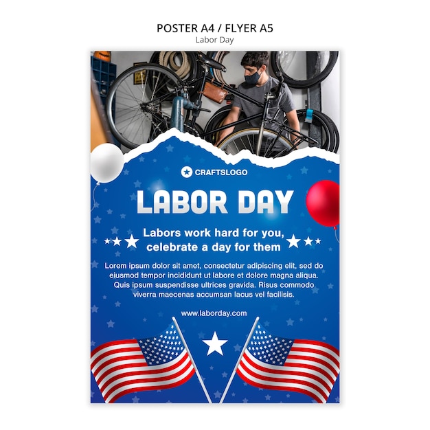 Labor day us poster template