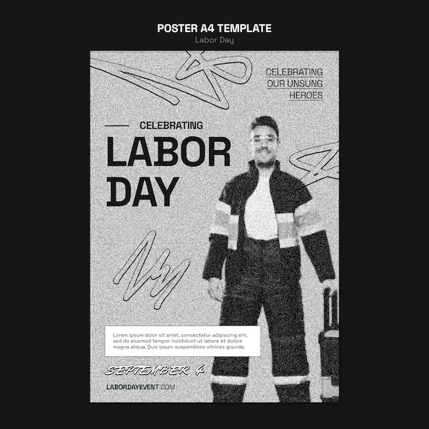 PSD gratuito festa del lavoro us design del modello