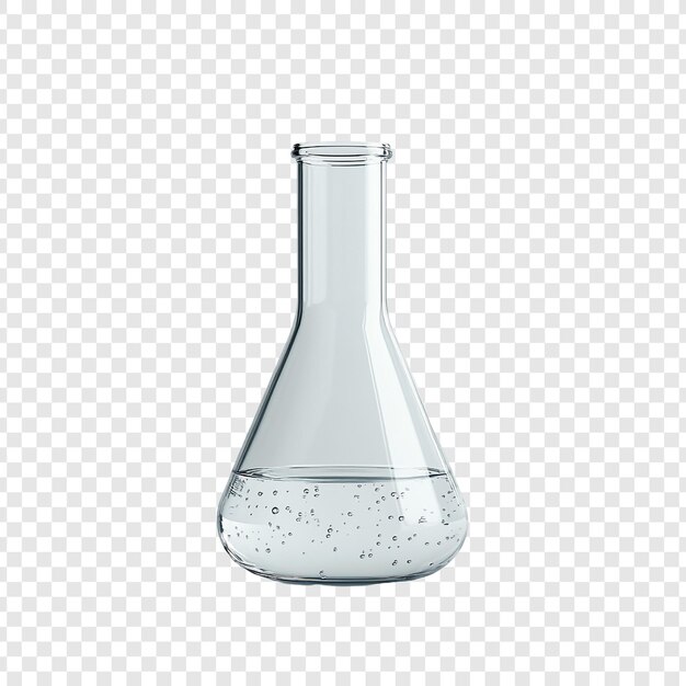 Laboratory Erlenmeyer Flask with Clear Liquid Bubbles Scientific Experiment Chemical Research Glassware Science Equipment Chemistry Lab