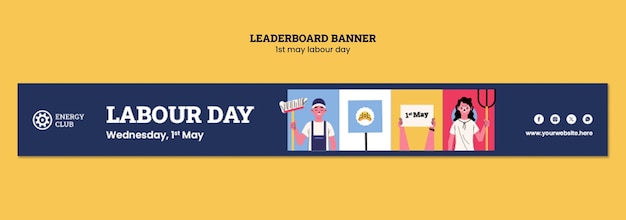 Free PSD labour day celebration banner template