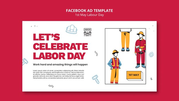 labour day celebration facebook template