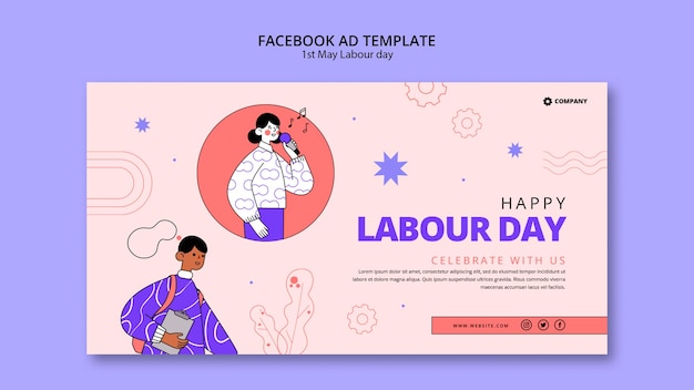 無料PSD 労働者の日のお祝いfacebookテンプレート