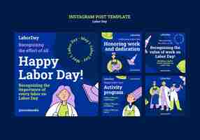 무료 PSD 노동절 축하 인스타그램 게시물