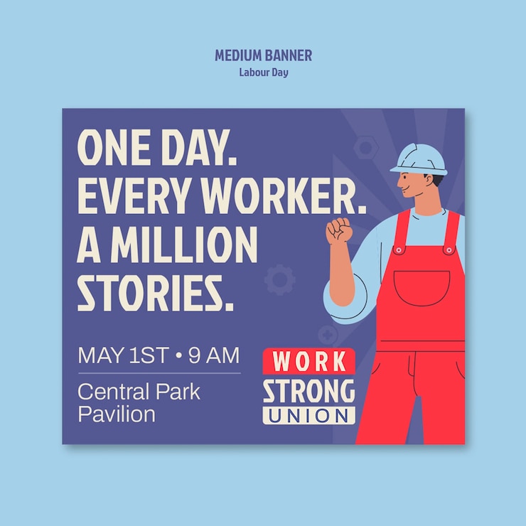 Free PSD labour day celebration template