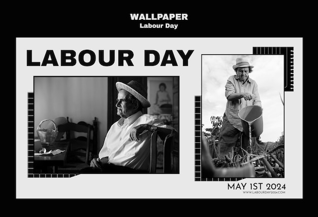 Free PSD labour day celebration wallpaper template