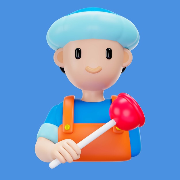 Free PSD labour day celebration with plumber icon