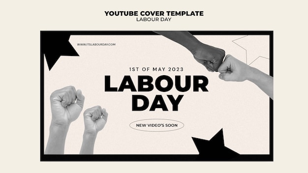 PSD gratuito copertina youtube celebrazione festa del lavoro