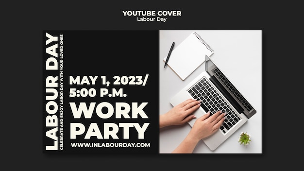 PSD gratuito copertina youtube celebrazione festa del lavoro