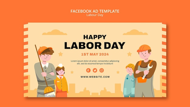 Free PSD labour day design template