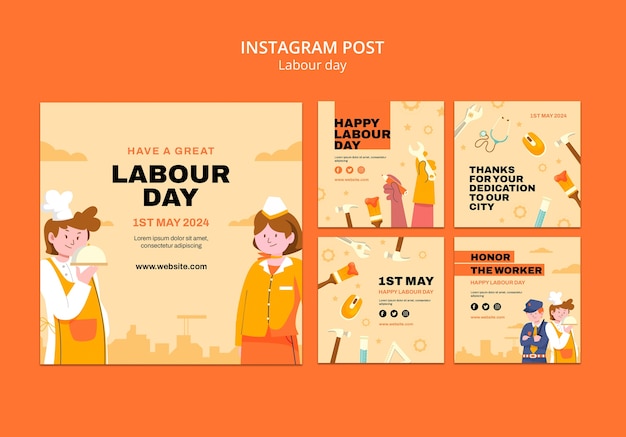 Free PSD labour day design template