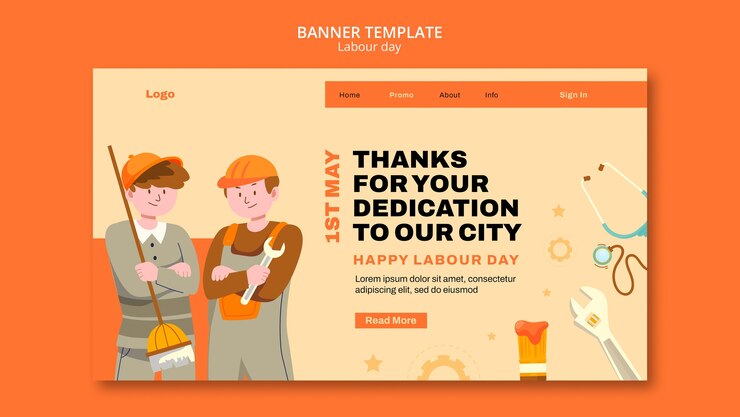 Free PSD labour day design template