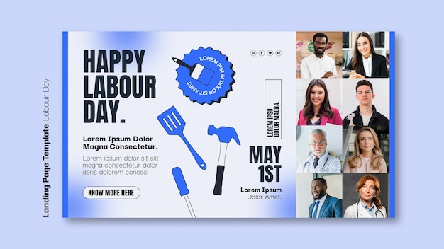 Free PSD labour day design template