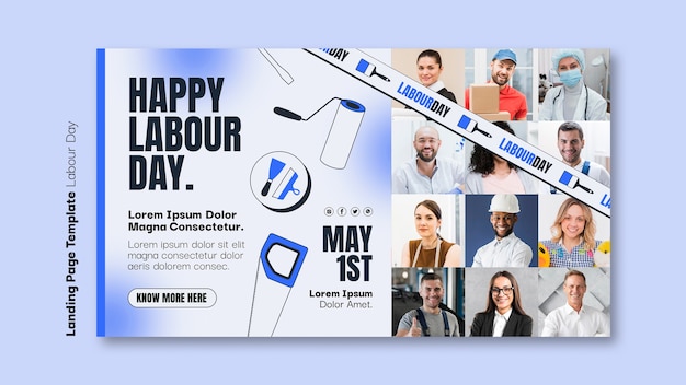 Free PSD labour day design template