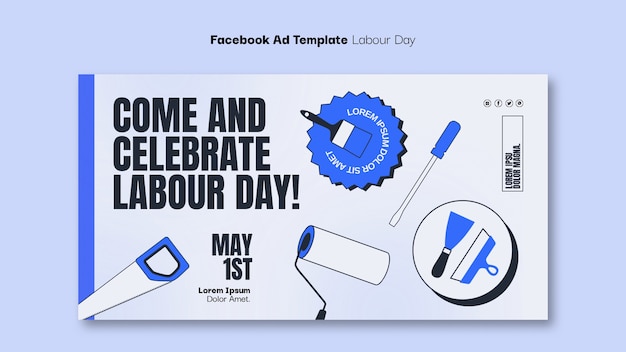 Free PSD labour day design template