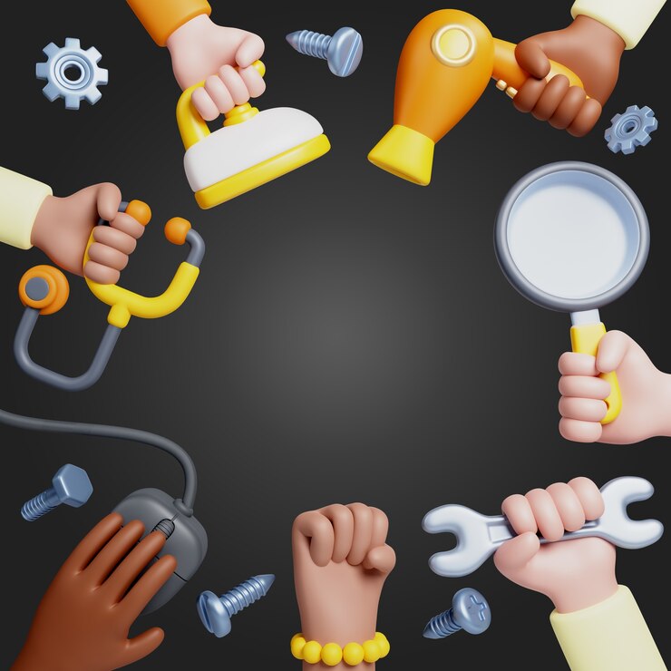 Free PSD labour day engineer tools background