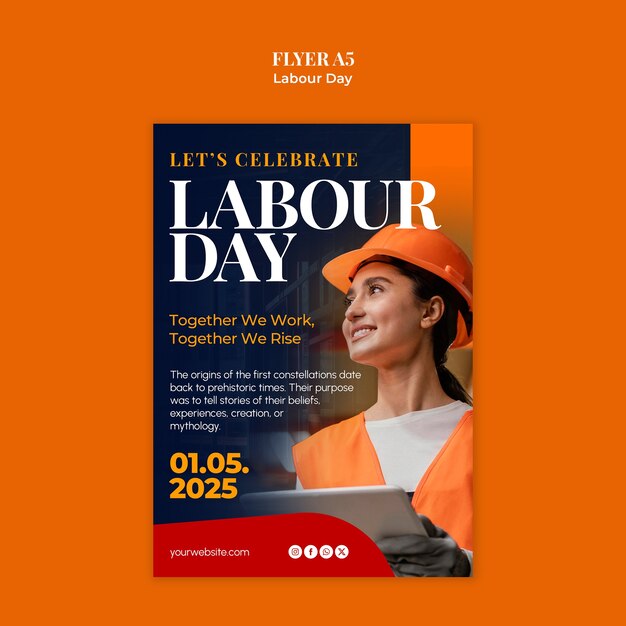 Labour day flyer template design