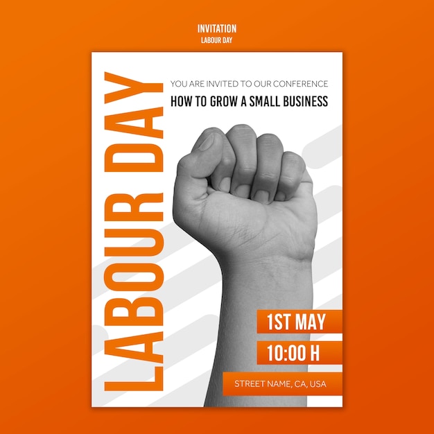 Free PSD labour day template design