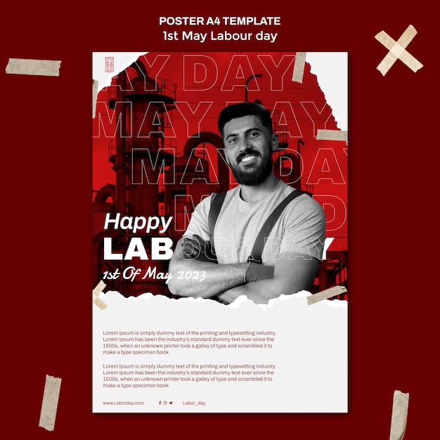 Free PSD labour day template design