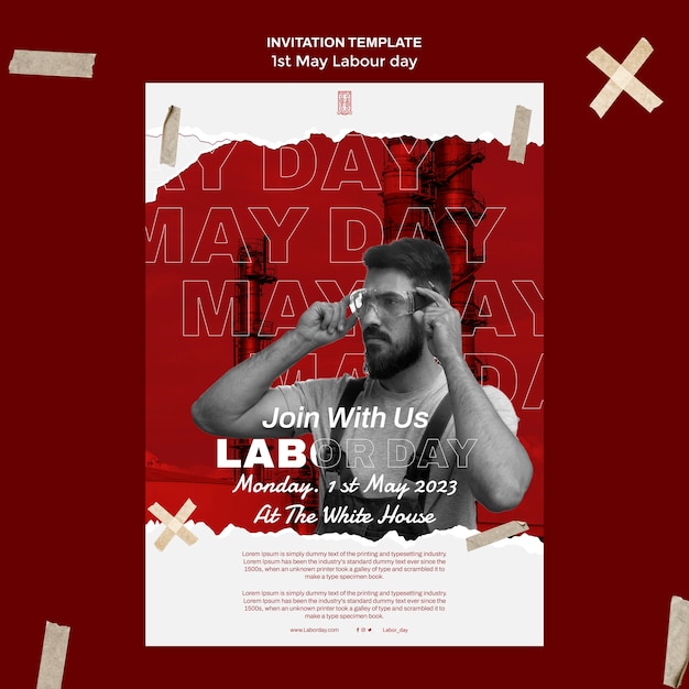 Free PSD labour day template design