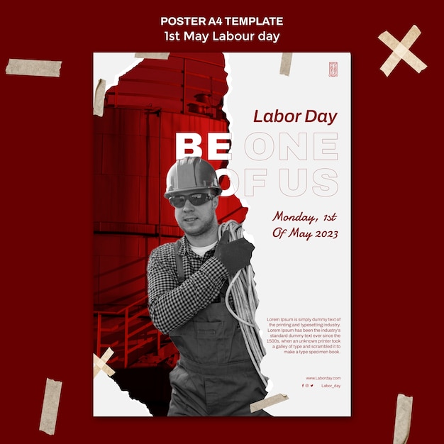 Free PSD labour day template design