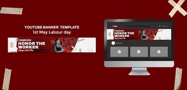 Free PSD labour day template design