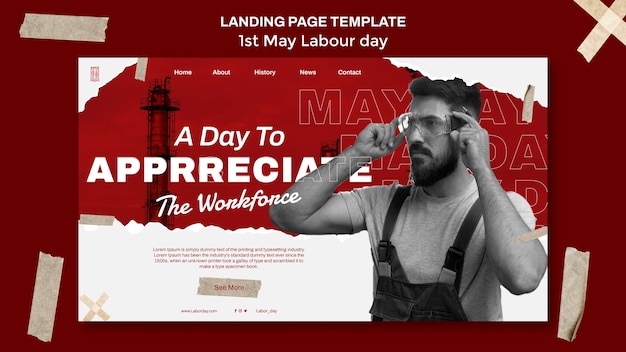 Free PSD labour day template design