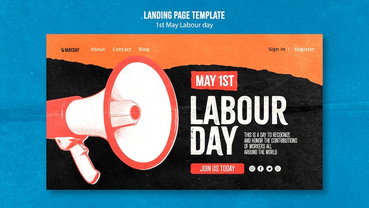 Free PSD labour day template design