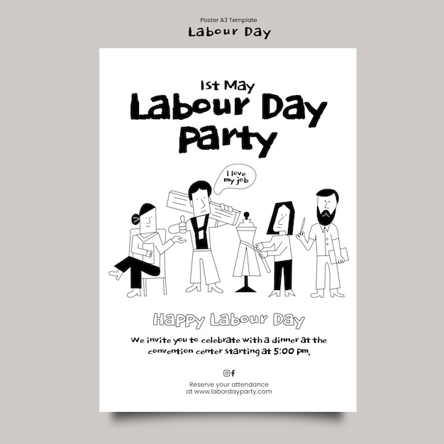 Free PSD labour day template design