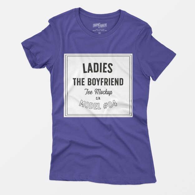 Ladies the boyfriend tee mockup