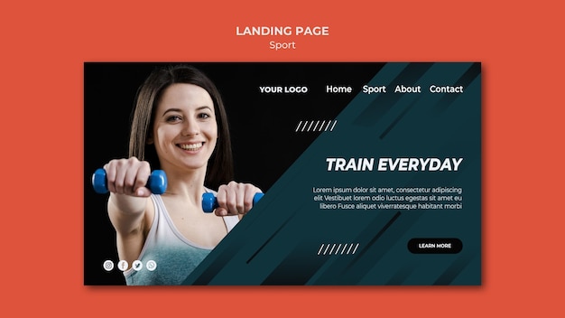 Lading page template sport