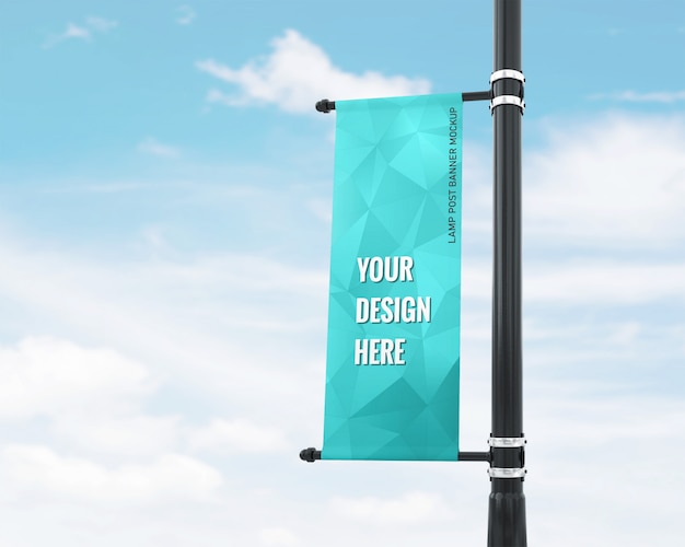 Download Premium Psd Lamp Post Banner Left Mockup PSD Mockup Templates