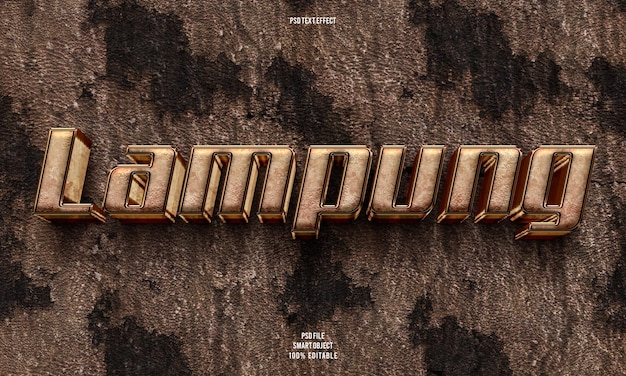 Lampung 3d editable text effect – Free PSD download