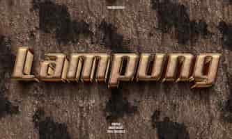 Free PSD lampung 3d editable text effect