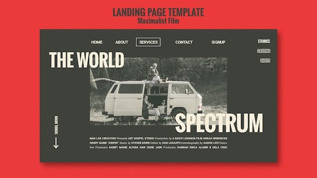 Free PSD landing page acting agency template