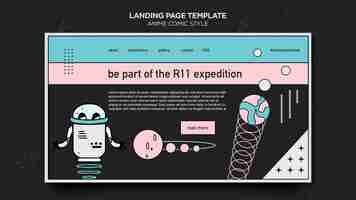 Free PSD landing page anime comic style template