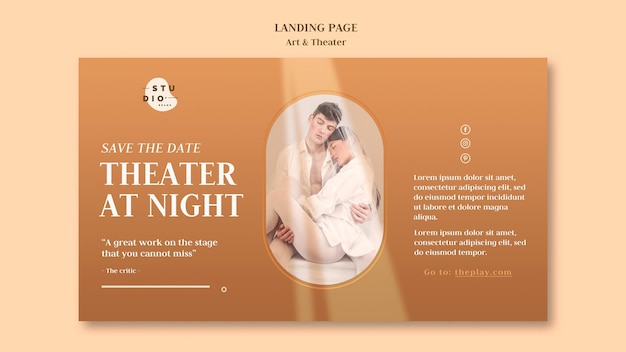 Free PSD landing page art and theater template