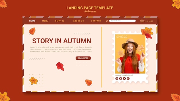 Free PSD landing page autumn ad template