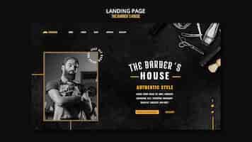 Free PSD landing page barber shop template