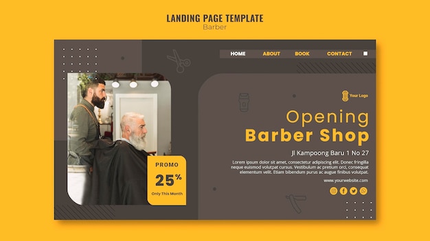 Landing page barber shop template