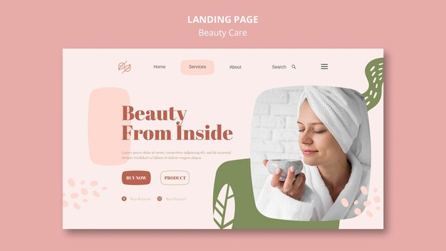 landing page beauty care template