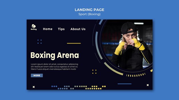 Free PSD landing page boxing ad template