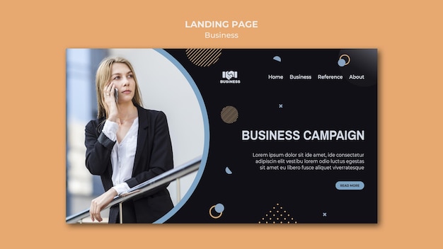 Free PSD landing page business event template