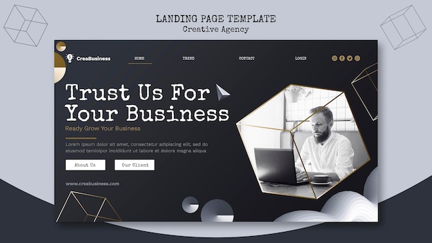 Landing page for business partnering company