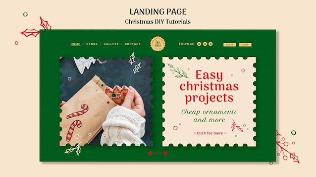 Free PSD landing page christmas diy tutorial template