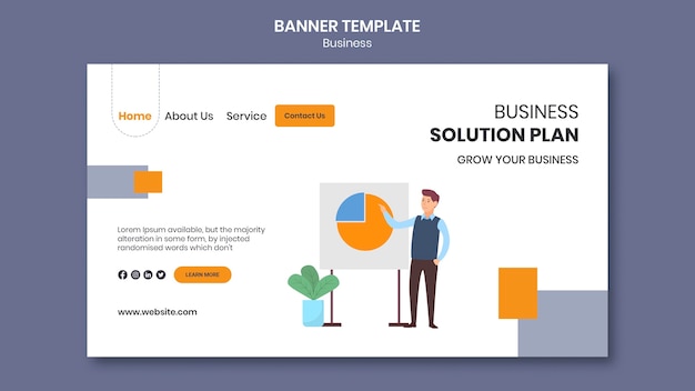 Landing page for company with creative business plan