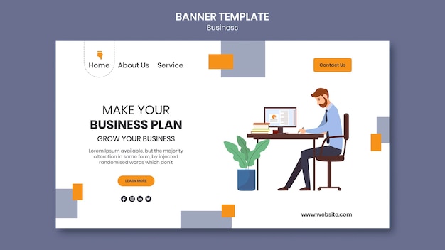 Landing page for company with creative business plan